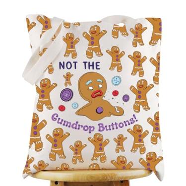 Imagem de KEYCHIN Sacola masculina Gingerbread Man Green Monster Muiscal Gifts Not My Gumdrop Buttons Bolsa de ombro Gingerbread Man Merch, Botões Gumdrop, Medium