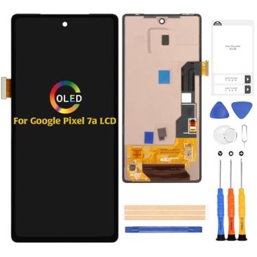 Imagem de A-MIND Para Google Pixel 7A 15.5 cm tela OLED substituição com moldura (transferência de cabo de impressão digital necessária) Montagem de tela com kit de ferramentas de reparo digitalizador de toque