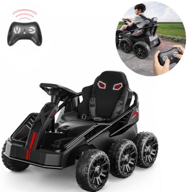Imagem de Mini Kart Elétrico Infantil com 4 Motores 24V Até 50Kg Bateria Recarregável Controle Remoto para Pais Luz e Som Suporte MP3 Estrutura Robusta