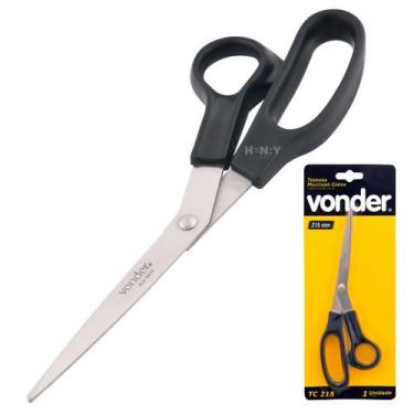 Imagem de Tesoura Multiuso Curva Aço Inox 21cm Cozinha Tecido - Vonder