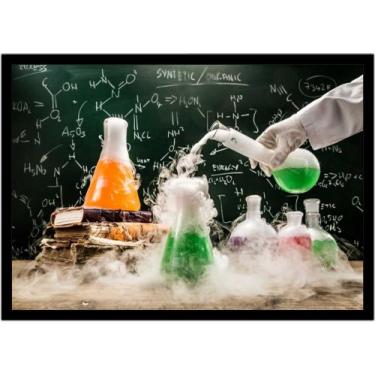 Imagem de Quadro Decorativo Química Laboratórios Vidrarias Reações Químicas Com 