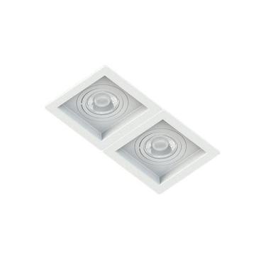 Imagem de Spot Duplo Embutir Quadrado Recuado Branco Para Par30 E27 - Delis