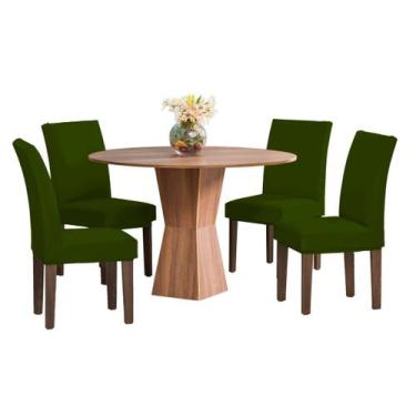Imagem de Kit com 4 Capas para Cadeira em Malha - Cor Verde - DUCASA ENXOVAIS