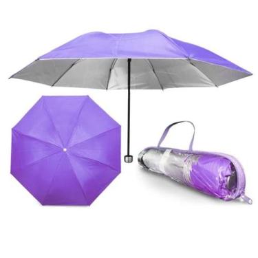 Imagem de Guarda Chuva Proteção Solar Resistente Cabe Na Bolsa Lilás - Voyagem