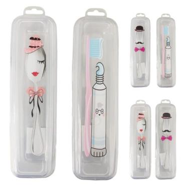 Imagem de Kit 2 Estojos Porta Talheres Escova e Pasta de Dente - Dantas, Garfo e