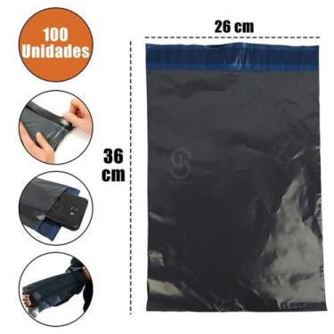Imagem de Envelope Plastico Segurança 26x36 C/ Lacre Correios - 100 Und - Centra
