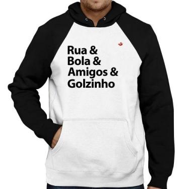 Imagem de Moletom Rua & Bola & Amigos & Golzinho - Foca na Moda, Branco, Preto, 