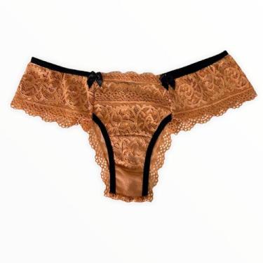 Imagem de Calcinha Fio em Renda - Via Sedução, GG (46), Dourado, Preto