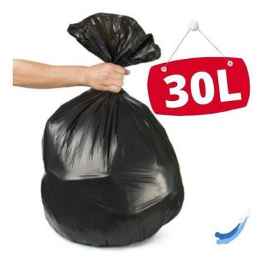 Imagem de Saco De Lixo Reforçado 30l Uso Doméstico Com 50 Unidades Cor Preto - H