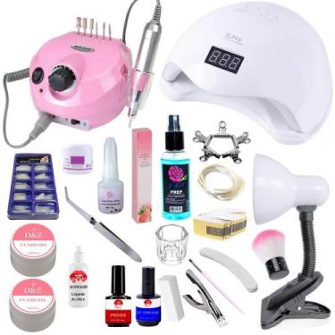 Imagem de Kit Unha Motor Porquinho Unha Gel Alongamentos Acrigel Luminária de Me