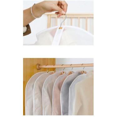 Imagem de Kit 5 Capa Protetora De Plástico Com Zíper P Roupas  Vestido - Tem Tud