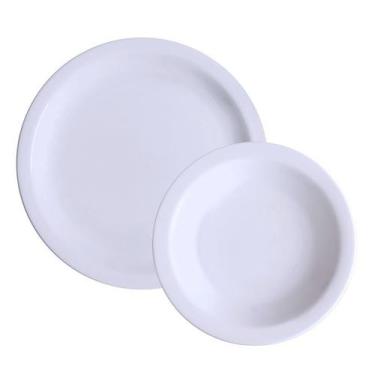 Imagem de Jogo 6 Pratos Rasos Refeição  6 Fundos Sopa Iguaçu Porcelana Germer 12