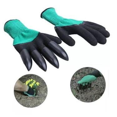 Imagem de Luva Para Jardinagem Com Garras Segura Para Plantar e Cavar - NoBrand