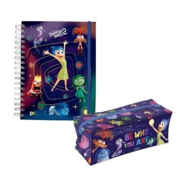 Imagem de Kit Material Escolar Divertidamente DAC com 1 Estojo Grande e 1 Cadern