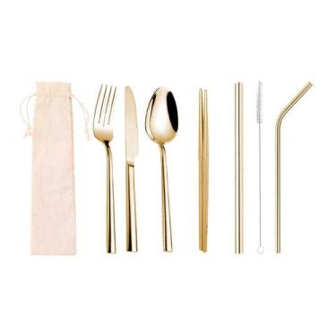 Imagem de Kit de inox 8 em 1 (shake 12mm) - CAN.U.DO, Dourado