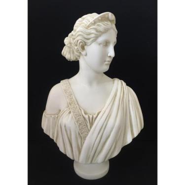 Imagem de Escultura Busto Decorativo Poliresina Branca Deusa Formosa - LUXdécor 