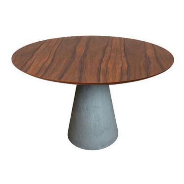 Imagem de Mesa de Jantar Cone Cimento Rústico 150 cm Tampo Pau Ferro - Personal 