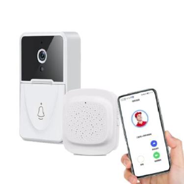 Imagem de Campainha com Câmera e Áudio Interfone Inteligente Sem Fio Videochamad