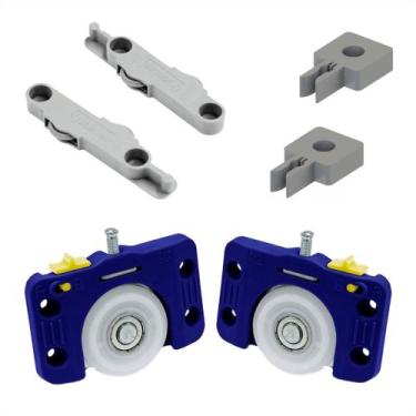 Imagem de Kit Rodizio Porta De Correr Sobrepor 50 kg JP 360 Joelini +Guia Folgaz