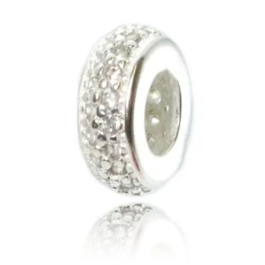 Imagem de 5  Berloque Prata 925 P/ Pulseira Separador Zirconia Branca - Lojas La