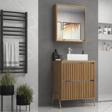 Imagem de Gabinete de Banheiro 60cm com Cuba e Armário Ref 651 Cewal - Itapuã/Th