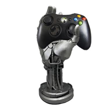 Imagem de AMJUDOT Suporte de controle de jogo para PS4 PS5 Xbox Switch Pro, suporte para fone de ouvido, suporte de mesa, acessórios mecânicos para jogos, decoração de mesa, boneco (preto)