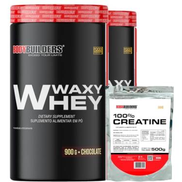 Imagem de Kit 2x Waxy Whey 900g + 100% Creatina 500g - Bodybuilders (Chocolate)