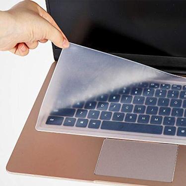 Imagem de SDTEK Protetor de teclado pele capa de silicone película transparente universal compatível com laptop de 15 a 17 polegadas, notebook, netbook, Chromebook (transparente)