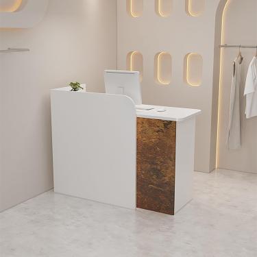 Imagem de Recepção balcão de recepção moderno balcão de recepção com gavetas bloqueáveis balcão de empresa balcão com balcão para supermercado hotel loja de roupas leite chá, ferrugem, 80 x 50 x 100 cm