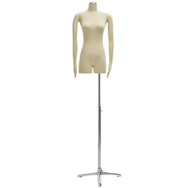 Imagem de Multiuso Manequim de corpo macio manequim de meio corpo manequim de corpo de plástico feminino para roupas com suporte altura total ajustável Janela