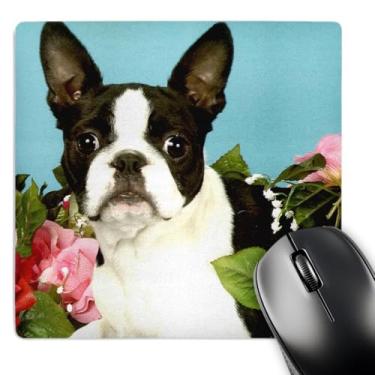 Imagem de 3dRose Mouse pad LLC 20 x 20 x 0,63 cm, Emma Boston Terrier (mp_893_1)