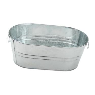 Imagem de ＫＬＫＣＭＳ Balde de Gelo Rústico Galvanizado Da Lata Da Bebida Da Banheira Oval para O Das Bebidas Da Cerveja