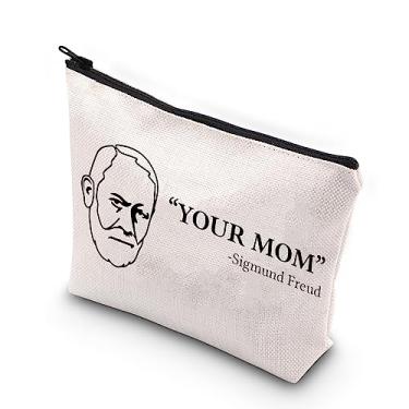 Imagem de WCGXKO Presente para psicoterapeuta, presente de conselheiro psicológico, presente de graduação, psicólogo, bolsa de maquiagem com zíper, Your Mom, Zíper