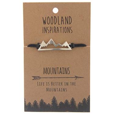 Imagem de Shag Wear Pulseira feminina gravada em estanho ajustável Woodland Outdoor Inspire Life Collection, 9.5 inches, Peltre, estanho