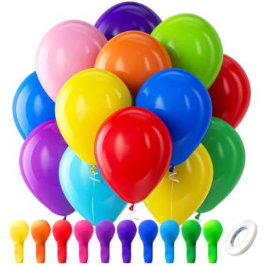 Imagem de Balões de Látex Bezente Rainbow 12 Polegadas - Pacote com 100 Unidades