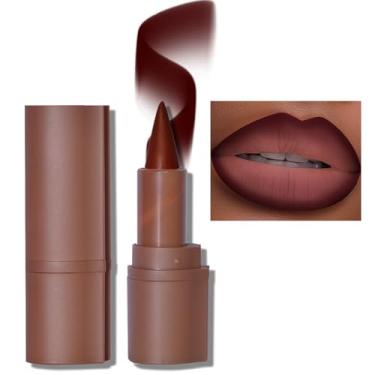 Imagem de Erinde Conjunto De Delineador De Lábios 2 Em 1 E Batom, Delineador De Lábios Nude Fosco Marrom Escuro Vermelho, Lápis De Cera Cremoso, Maquiagem De Batom De Alta Pigmentação E Longa Duração, 07# Mul