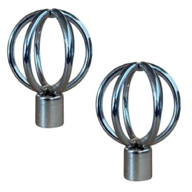 Imagem de Ponteira Globo Metal, Para Varão de cortina19mm Kit 2 unid. - GAKS, Cr