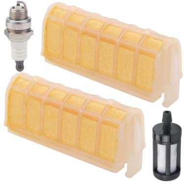 Imagem de CAFEZAYO 2 kits de filtro de ar MS250 serve para peças de motosserra Stihl MS250C MS230C MS210C MS210 MS230 MS 250 021 025 com vela de ignição e filtro de combustível, 1123-120-1613, 1123-120-1612