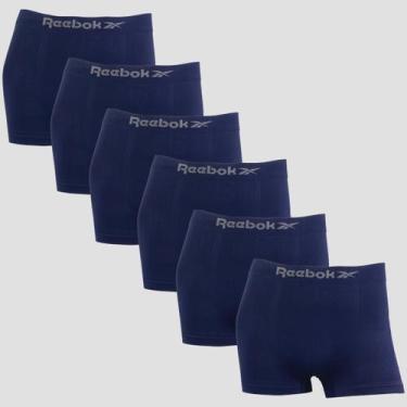 Imagem de Kit 6 Cuecas Boxer Masculina Reebok Original Lisa Premium, 6 marinho, 