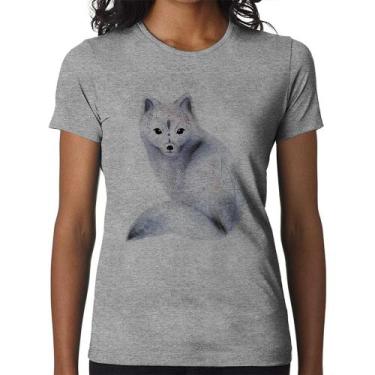 Imagem de Baby Look Raposa Arte - Foca na Moda, Cinza, G