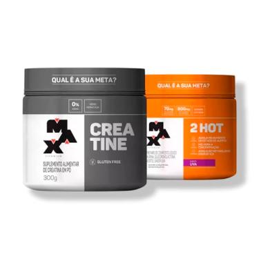 Imagem de Kit Creatina 300g Pura + 2Hot 200g Sabor Uva - Max Titanium