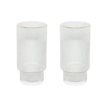Imagem de Conjunto 02 Copos Altos Cristal com Fio de Ouro Lines - Wolff