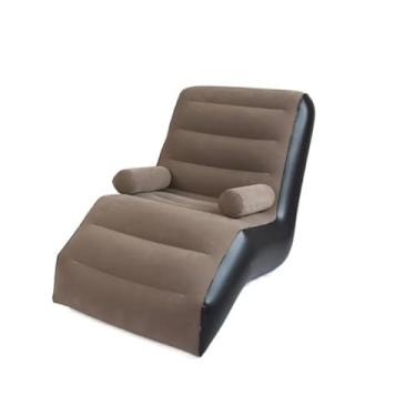 Imagem de Sofá Cama De Casal Inflável Multifuncional Poltrona Confortável Preguiçoso Para Casa Quarto Sala Escritório Ergonômico (Cinza)