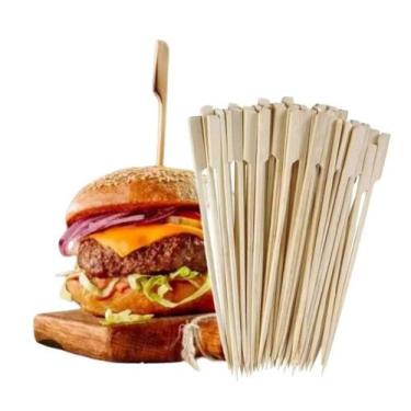 Imagem de 100 Palitos Bambu 9cm Petisco Buffet Eventos Lanchonete - VABENE