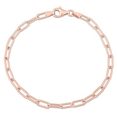 Imagem de Abbie+Cleo Pulseira italiana de prata esterlina 925 com clipe de papel - para homens e mulheres - 3,5 mm, 5 mm, 6 mm - Disponível em prata esterlina, prata esterlina banhada a ouro amarelo ou prata