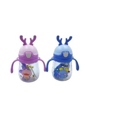 Imagem de Copo Garrafa Infantil Menina Menino Agua Escola C/canudo - home