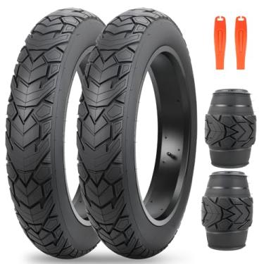 Imagem de MEGHNA Fat Bike Tire 50,8 x 10,2 cm Mountain Bike Tire Fat Tire 50,8 cm Heavy Duty Deep Grooves Substituição Dobrável Todos os Terrenos para Bicicleta de Neve Bicicleta Infantil BMX (Preto, 50 x 10 cm