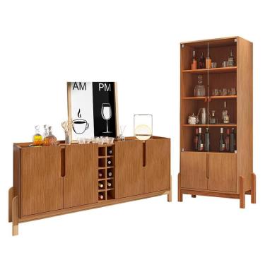 Imagem de Sala de Jantar Lizz com Cristaleira e Buffet Aparador com Adega - Casa D Cedro