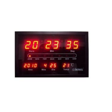 Imagem de Relógio Parede Herweg 6289 Digital Led Termometro Calendario