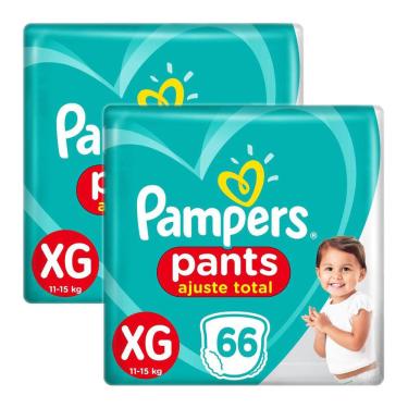 Imagem de Kit 132 Fralda Pampers Pants Ajuste Total Top Tamanho xg